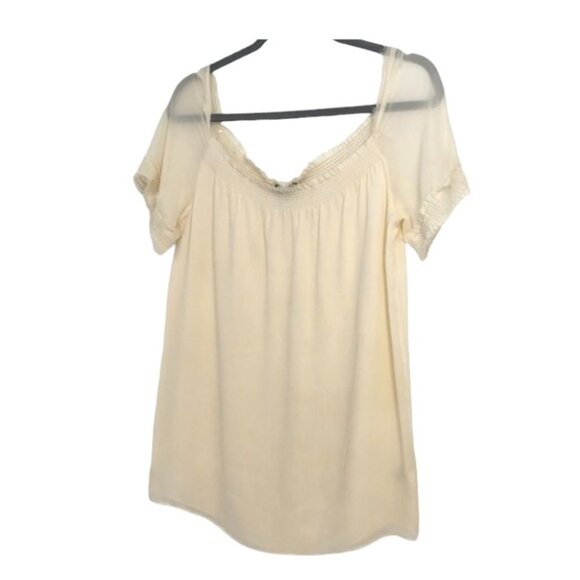 Theory  100% Silk Ivory ruffled raw hem layered Georgette blouse SP - Picture 1 of 13